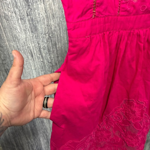 Anthropologie Moulinette Soeurs Rhododendron Pink Eyelet Dress Sz 10 - Picture 11 of 12